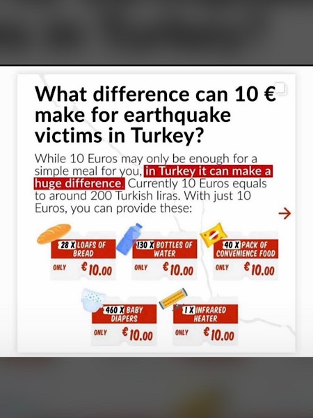 10 Euro für Erdbebenopfer