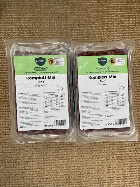 Tiefgefrorenes Hundefutter, Sorte Rind gewolft