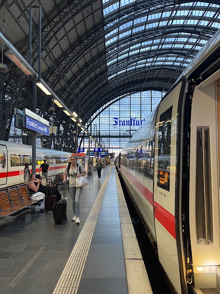 Frankfurt (Main) Hauptbahnhof: Blick aus einem stehenden ICE