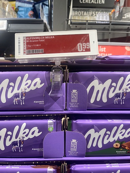Milka-Schokolade im Angebot.